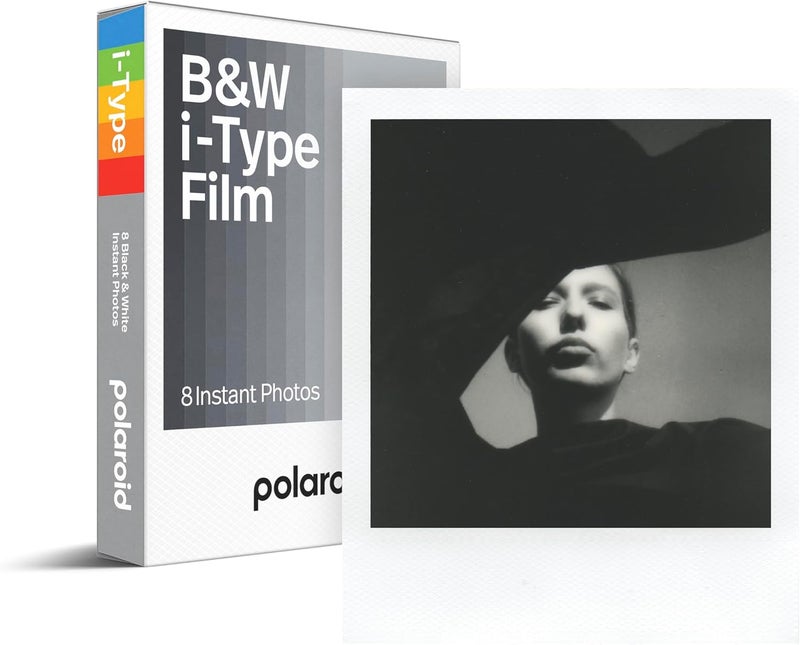 Polaroid Black and White i-Type Instant Film | 8 Photos, White Frame, ASA 640 | Battery-Free Film for Now, Now+, I-2, & Lab Printer - Image 1